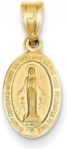 PicturesOnGold.com 14K Yellow Gold Oval Miraculous Medal - 1/4 Wide Inch X 1/2 Tall Inch in 14K Yellow Gold in Saudi Arabia