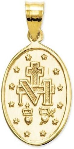 PicturesOnGold.com 14K Yellow Gold Oval Miraculous Medal - 1/4 Wide Inch X 1/2 Tall Inch in 14K Yellow Gold in Saudi Arabia