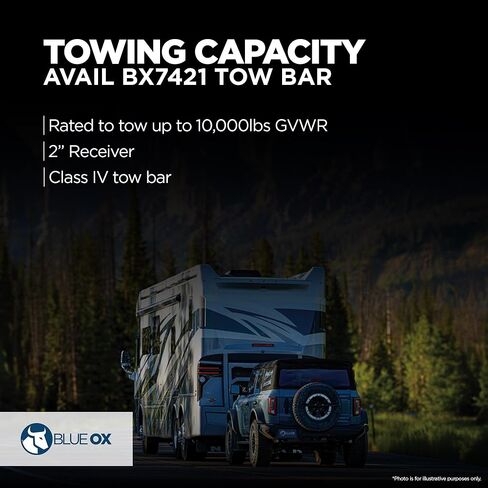 شريط سحب متوفر من Blue Ox BX7421 من الفئة IV مع جهاز استقبال 2 بوصة | تصنيف سحب 10000 رطل | مزالج غير ملزمة حاصلة على براءة اختراع | كابلات أمان متضمنة | صخرة متحولة in Saudi Arabia