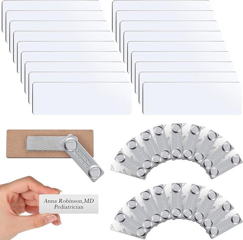 Magnetic Name Tags Printable Blank DIY Name Badge Magnets Adhesive Name Tag Holders Pins with Neodymium Magnets for Jacket Lapel Shirts (18 Pieces, 18 Pairs) in Saudi Arabia