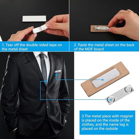 Magnetic Name Tags Printable Blank DIY Name Badge Magnets Adhesive Name Tag Holders Pins with Neodymium Magnets for Jacket Lapel Shirts (18 Pieces, 18 Pairs) in Saudi Arabia