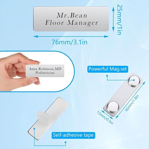Magnetic Name Tags Printable Blank DIY Name Badge Magnets Adhesive Name Tag Holders Pins with Neodymium Magnets for Jacket Lapel Shirts (18 Pieces, 18 Pairs) in Saudi Arabia