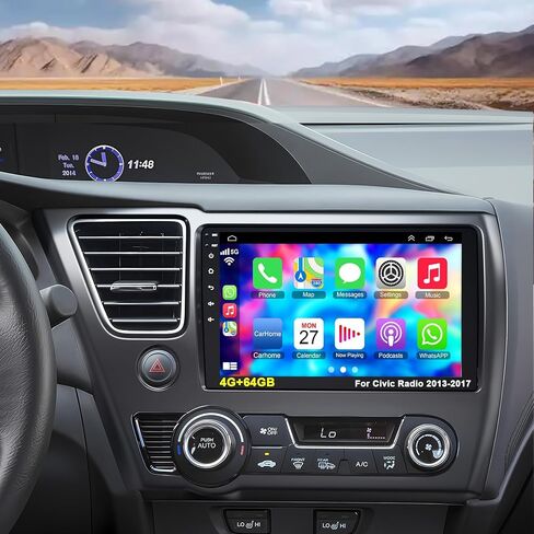 [4G+64G] Android 13 Car Radio Honda Civic 2013-2017 (إصدار أمريكي فقط) ، يدعم شاشة اللمس 9 " in Kuwait