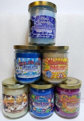 Smoke Odor Exterminator 13oz Jar Candles (Blue Serenity, 3) in Saudi Arabia