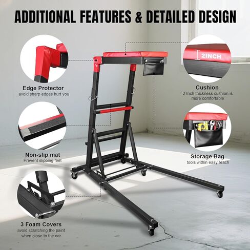 Topside Creeper for Truck, 48-70 Inch Adjustable Automotive Engine Creeper with 6-Wheel Design，441 lbs Capacity for Home Garage, Workshop Repair Maintenance in Kuwait