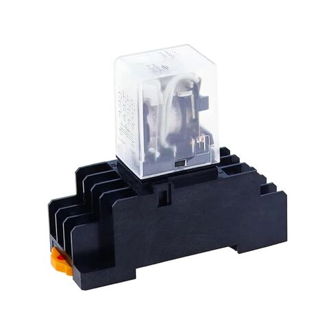 مرحل توصيل HH54P MY4NJ مع مقبس، 4PDT 14 دبوس، اتصال فضي 5A، طاقة تيار مستمر، مرحل وقت للأغراض العامة مع حماية من الإيبوكسي (110 فولت تيار متردد) in Kuwait