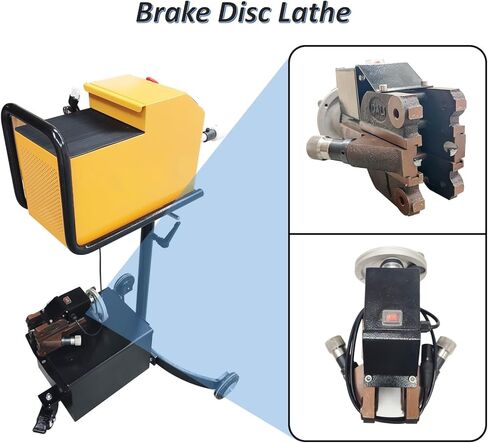 TECHTONGDA Car Repair Brake Disc Drum Lathe Machine with 450mm/17.72'' Max Processing Diameter, 8.5mm/min Disc Grinding Tool, 110V Brake Polishing Cutting Machine, No Disassembly Required in Kuwait