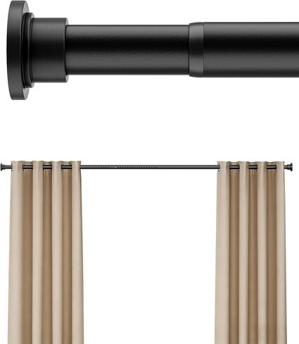 Tension Curtain Rod by EZFurni, 42 to 123 Inch, Heavy Duty Tension Rod for Windows, Anti-Slip White Curtain Rod Spring Tension, Adjustable Spring Loaded Curtain Rods No Drilling, Easy Install in Saudi Arabia