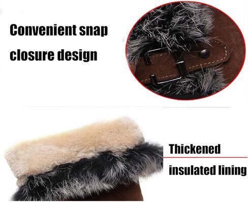 Fashion Little Kid Winter Snow Boots Fur Mid-Calf Warm Suede Girl Fuzzy Shoes Comfy Thick Rabbit Fur Collar Warm Waterproof Non-Slip Big Kid Snow Boot in Saudi Arabia