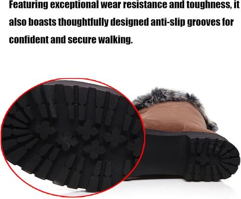 Fashion Little Kid Winter Snow Boots Fur Mid-Calf Warm Suede Girl Fuzzy Shoes Comfy Thick Rabbit Fur Collar Warm Waterproof Non-Slip Big Kid Snow Boot in Saudi Arabia