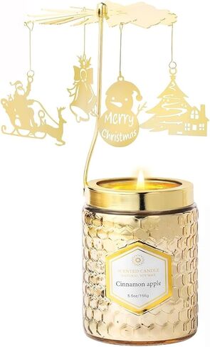 مجموعات هدايا الشموع المعطرة لعيد الميلاد للنساء، شمعة للعلاج بالرائحة المنزلية، 160 جرام من شمع الصويا محمول مرطبانات من القصدير للاستخدام في عيد الأم وعيد الميلاد واليوجا، عبوة من 4 قطع in Kuwait