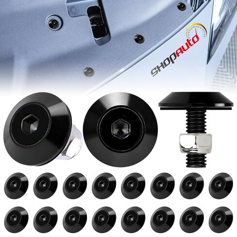Aluminum M6x24 Tapered Washer Kit with Black Stainless M6x20 Countersunk Bolts — 16-Pack for Cars SUVs Trucks Pickups ATV UTV (Black) in Saudi Arabia