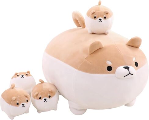 Chubby Blob Seal Pillow Cute Seal Plush with 4 Baby Plushies in Her Tummy, Soft Cotton Stuffed Animals Toy Gifts for Kids in Saudi Arabia