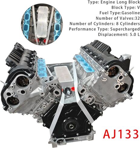 مجموعة محرك AJ133 الجديدة من Topteng، كتلة طويلة 5.0L V8 فائقة الشحن لجاكوار ولاند روفر، تناسب XF، XJ، F-Pace، Range Rover، LR4، XKR - 508PS in Kuwait