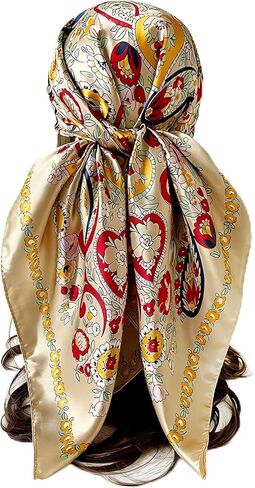 YMXHHB Silk Like Scarf Neck Scarves Women’s Large Square Satin Hair Scarf 35 x 35 inches in Kuwait