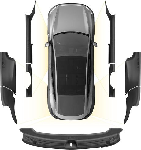 3W Tesla Model Y Juniper Door Sill Protector 2025 2026 أمامي وخلفي، مصد خلفي، واقي عتبة صندوق السيارة، واقي دخول الباب، غطاء مضاد للغبار، واقيات الحواف، الملحقات (ليست قياسية) in Kuwait