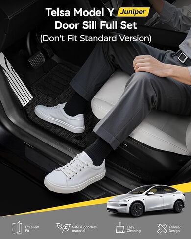 3W Tesla Model Y Juniper Door Sill Protector 2025 2026 أمامي وخلفي، مصد خلفي، واقي عتبة صندوق السيارة، واقي دخول الباب، غطاء مضاد للغبار، واقيات الحواف، الملحقات (ليست قياسية) in Kuwait