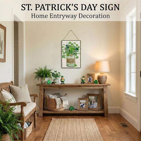 St Patricks Day Gifts Funny Green Shamrocks Clovers Lucky Irish Tin Sign for Home Room Yard Garden Vintage St Patricks Day Decor 8x12 Inch (3095) in Saudi Arabia