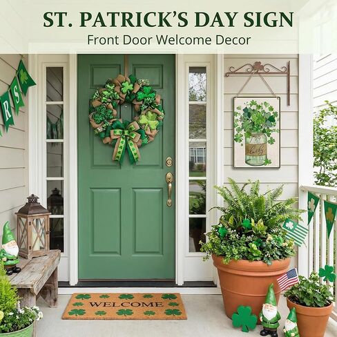 St Patricks Day Gifts Funny Green Shamrocks Clovers Lucky Irish Tin Sign for Home Room Yard Garden Vintage St Patricks Day Decor 8x12 Inch (3095) in Saudi Arabia