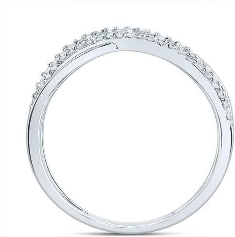 خاتم Jewels By Lux من الذهب الأبيض عيار 10 قيراط والماس 1/5 Cttw متقاطع للزفاف والخطوبة والذكرى السنوية، مقاس نسائي: 5-9 in Saudi Arabia