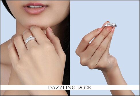 Dazzlingrock Collection 0.50 Ctw Round White Natural Diamond Bridal Ring Set Anniversary Wedding Band 1/2 CT, Sterling Silver in Saudi Arabia