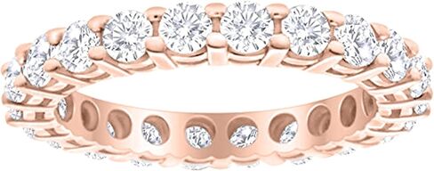 هيوستن دايموند ديستريكت 2 قيراط (ctw) Round LAB GROWN Diamond Ladies Eternity Wedding Anniversary القابلة للتكديس مجموعة فائقة الجودة (E-F Color VS2-SI1 Clarity) ذهب وردي عيار 14 قيراط in Kuwait