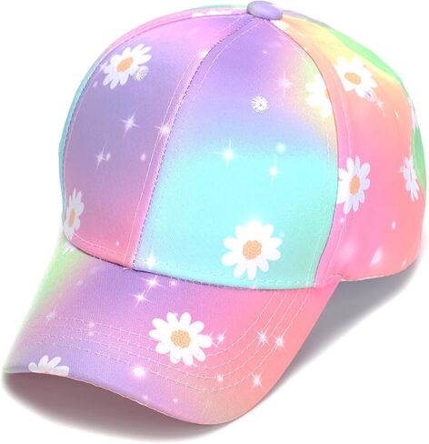 Julerwoo Girls Tie dye Baseball Cap Cute Graphic Prints Adjustable Sun Hat for Toddlers Kids in Saudi Arabia