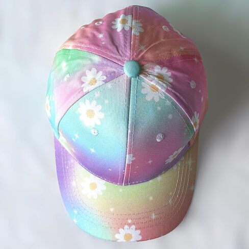 Julerwoo Girls Tie dye Baseball Cap Cute Graphic Prints Adjustable Sun Hat for Toddlers Kids in Saudi Arabia
