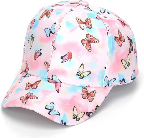 Julerwoo Girls Tie dye Baseball Cap Cute Graphic Prints Adjustable Sun Hat for Toddlers Kids in Saudi Arabia