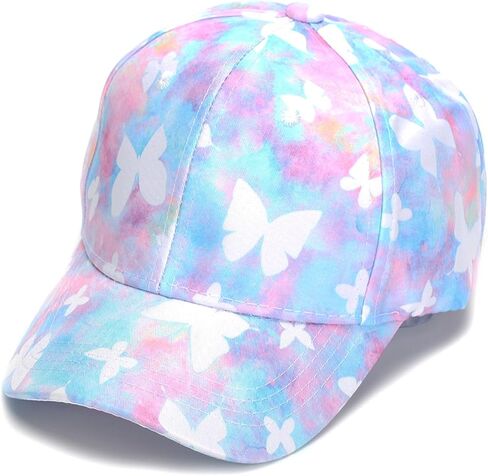 Julerwoo Girls Tie dye Baseball Cap Cute Graphic Prints Adjustable Sun Hat for Toddlers Kids in Saudi Arabia