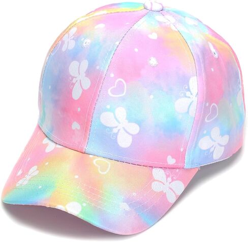 Julerwoo Girls Tie dye Baseball Cap Cute Graphic Prints Adjustable Sun Hat for Toddlers Kids in Saudi Arabia