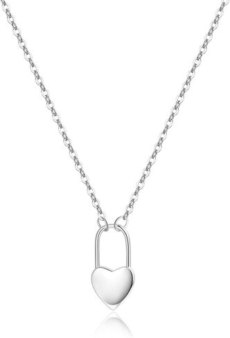 Reffeer Solid 925 Sterling Silver Heart Pin Pendant Necklace Choker for Women Teen Girls Dainty Heart Necklace in Saudi Arabia