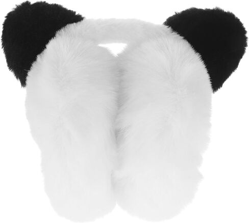 TEHAUX Foldable Plush White Animal Ear Muffs Winter Warm Ear Warmers Soft Earmuffs for Boys Cold Weather Accessories in Saudi Arabia