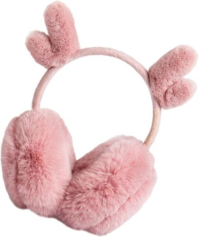 BESPORTBLE Plush Earmuffs Winter Ear Warmer Soft Warm-keeping Ear Cover for Boys Pink Antler Design Cold Weather Outdoor Use in Saudi Arabia