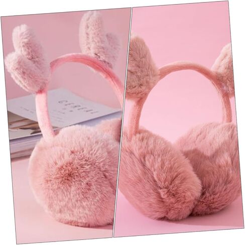 BESPORTBLE Plush Earmuffs Winter Ear Warmer Soft Warm-keeping Ear Cover for Boys Pink Antler Design Cold Weather Outdoor Use in Saudi Arabia