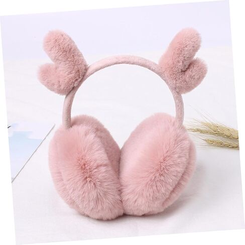 BESPORTBLE Plush Earmuffs Winter Ear Warmer Soft Warm-keeping Ear Cover for Boys Pink Antler Design Cold Weather Outdoor Use in Saudi Arabia