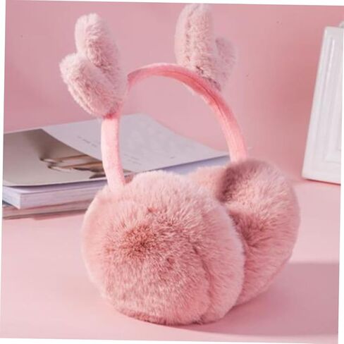 BESPORTBLE Plush Earmuffs Winter Ear Warmer Soft Warm-keeping Ear Cover for Boys Pink Antler Design Cold Weather Outdoor Use in Saudi Arabia