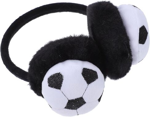 VILLCASE Plush Soccer Earmuffs Winter Warm Ear Protector Black White Soft Ear Cover for Boys and Outdoor Cold Weather in Saudi Arabia