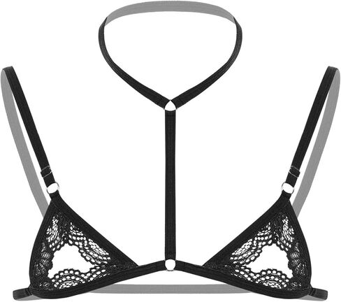 Men Sissy Lace Bra Bralette Tops Crossdresser Gay Strap Girly Halter Sexy Lingerie Sleepwear. in Kuwait