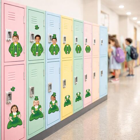 50 Set St. Patrick’s Day Leprechaun Photo Cutouts, Double-Sided Cardstock, 25pcs Dress Cutouts 25pcs Jacket, Classroom Bulletin Board Door Decorations Party Supplies in Kuwait