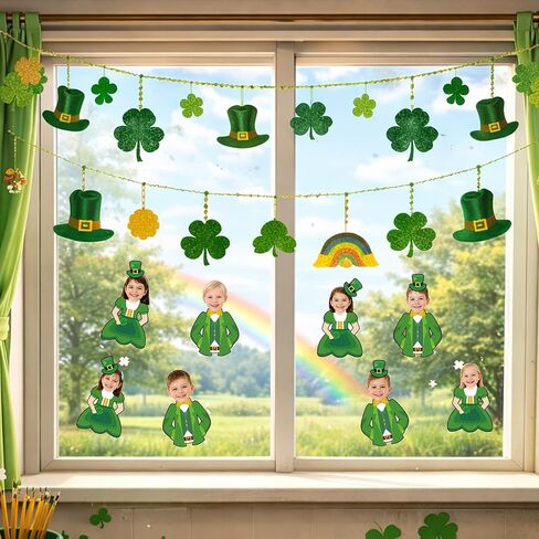 50 Set St. Patrick’s Day Leprechaun Photo Cutouts, Double-Sided Cardstock, 25pcs Dress Cutouts 25pcs Jacket, Classroom Bulletin Board Door Decorations Party Supplies in Kuwait