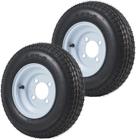 Garvee 2 Pack 4.80-12 4.80x12 480-12 Trailer Tires with 12 inch Rims, 4 Lug on 4 inch, Center Bore 2.83 inch, Multi-Function Utility Trailer Tire for Travel/Cargo/Boat/Horse/Farm/Lawn Mower in Kuwait