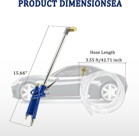 مسدس نفخ الهواء مع خرطوم بطول 3.55 قدم - مسدس تنظيف المحرك عالي الضغط للضواغط، أداة رش إزالة الشحوم للتنظيف in Kuwait