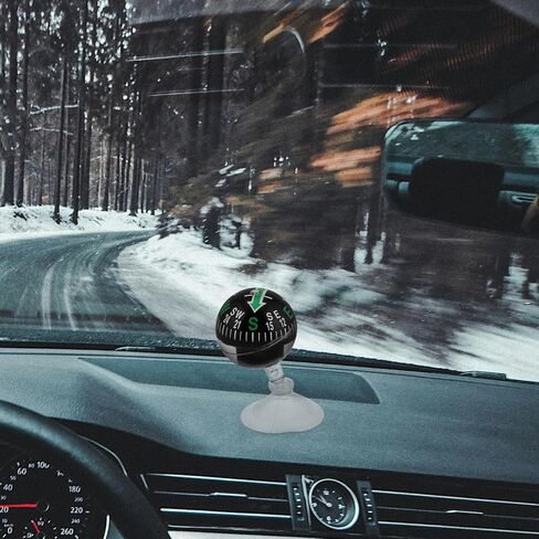 Portable Suction Cup Compass for Vehicle and Use Plastic Dashboard Navigation Ball Car and Boat Direction Guide Featuring Strong Attachment and Compact Design in Saudi Arabia