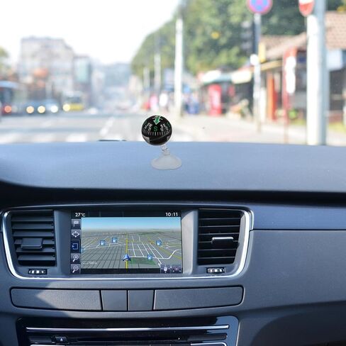 Portable Suction Cup Compass for Vehicle and Use Plastic Dashboard Navigation Ball Car and Boat Direction Guide Featuring Strong Attachment and Compact Design in Saudi Arabia