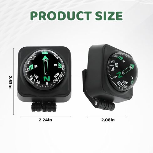 Car Compass Dashboard, Reliable Navigation Assistant for Vehicles, Durable Plastic Construction, Easy Installation, Enhanced Directional Guidance for Various Driving Conditions in Kuwait