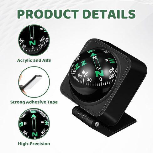 Car Compass Dashboard, Reliable Navigation Assistant for Vehicles, Durable Plastic Construction, Easy Installation, Enhanced Directional Guidance for Various Driving Conditions in Kuwait