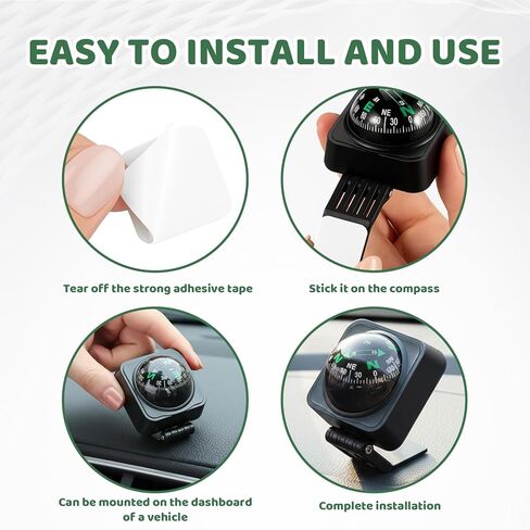 Car Compass Dashboard, Reliable Navigation Assistant for Vehicles, Durable Plastic Construction, Easy Installation, Enhanced Directional Guidance for Various Driving Conditions in Kuwait