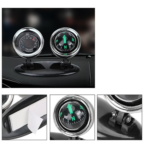 2 in 1 Car Compass Thermometer Dashboard Ornament Interior Decoration Auto Accessories for Trailer Truck Off Road 4x4 in Saudi Arabia