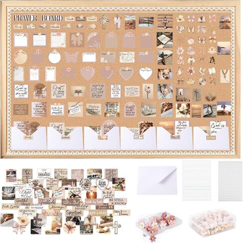 247Pcs Brown Coquete Prayer Board Kit Christian Gift for Mother's Day Gift Pray for Envelope Set Bible Verse Quotes Prayer Board Supplies DIY Wall Art for Living Room Office(Not Including Board) in Saudi Arabia